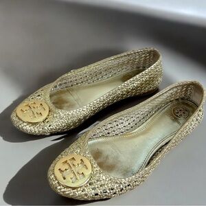 Tory Burch Gold Flats